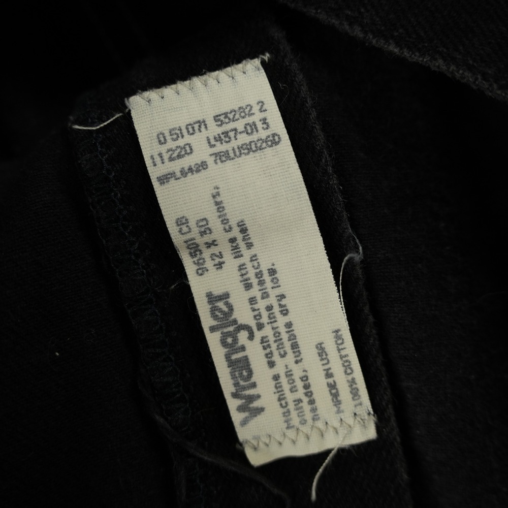 Vintage Wrangler Jeans Mens 40x29 Black Straight Leg Denim Made in USA Y2K - Picture 6 of 9